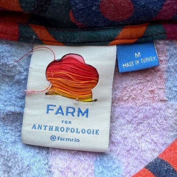 Farm Rio For Anthropologie Womens Geometric Hooded Pullover Multicolor M - Picture 5 of 7